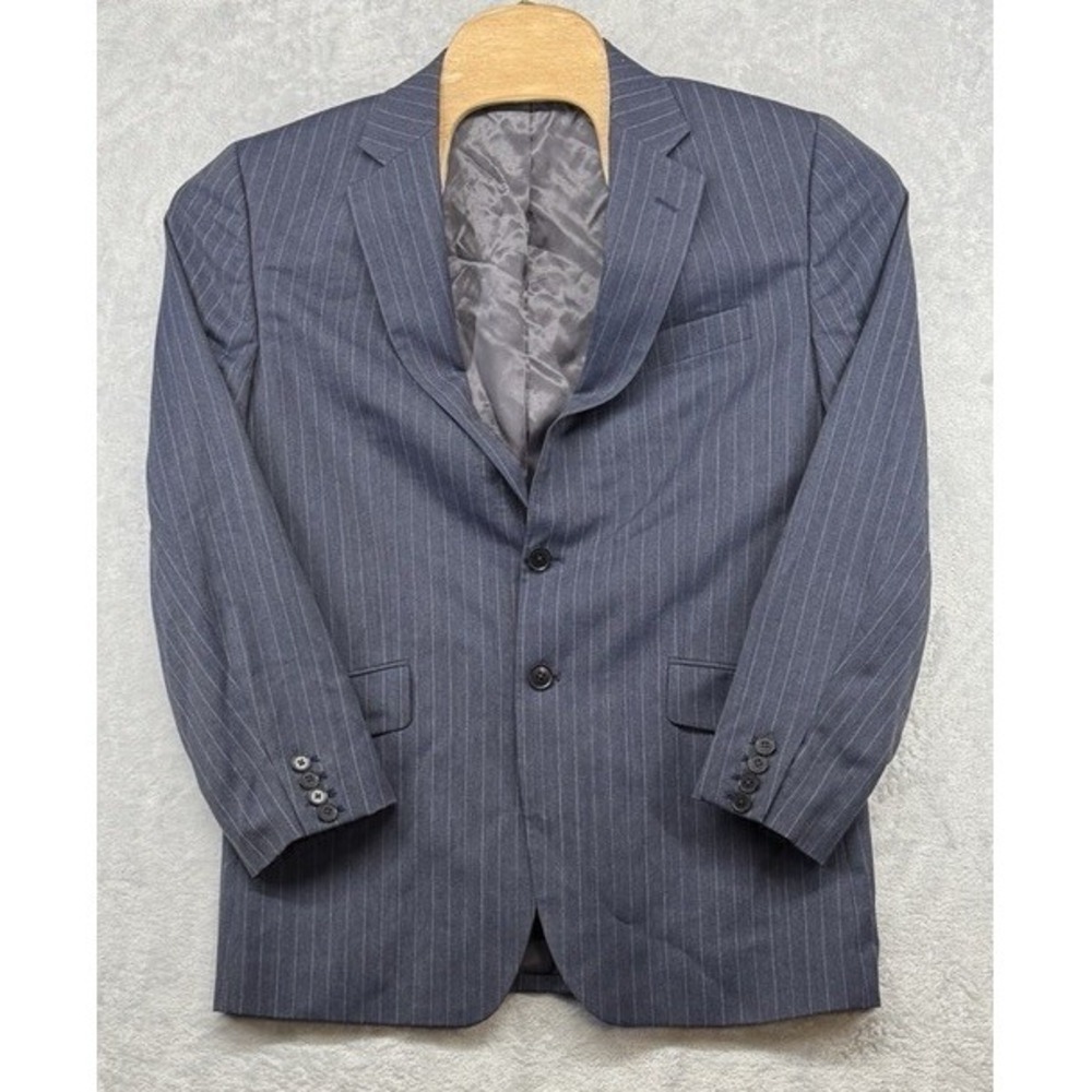 Charles Tyrwhitt Wool Sport Coat Blazer Blue Men's Size 42R Slim Fit READ FLAW